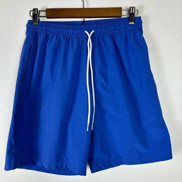 Chubbies Men's Medium Swim Trunks Solid Blue USA 7" inch Swimsuit Patriotic Flag - Picture 1 of 5